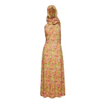 Magda Butrym Hooded jersey midi dress in yellow print scaled71316 nobg