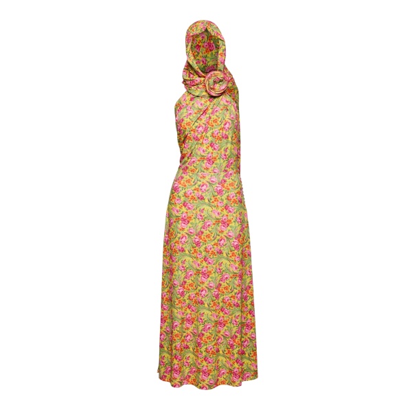 Magda Butrym Hooded jersey midi dress in yellow print scaled71316 nobg