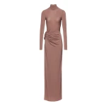 Magda Butrym Jersey turtleneck dress in brown scaled57933 nobg