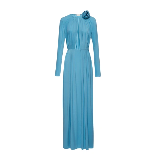 Magda Butrym Long sleeve jersey gown in blue scaled85633 nobg