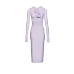 Magda Butrym Long sleeve jersey midi dress in lilac scaled50482 nobg