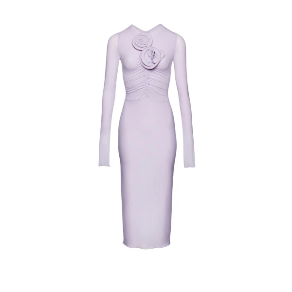 Magda Butrym Long sleeve jersey midi dress in lilac scaled50482 nobg