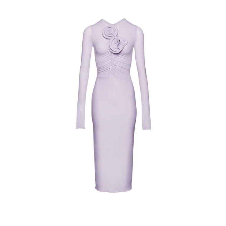 Magda Butrym Long sleeve jersey midi dress in lilac scaled50482 nobg