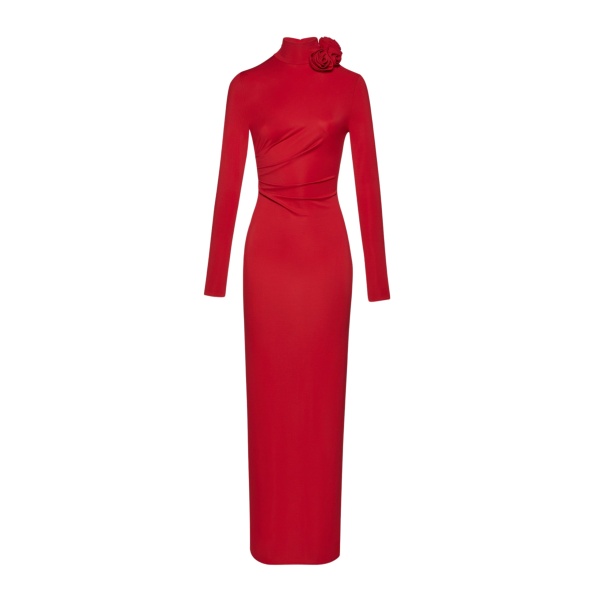 Magda Butrym Mock neck jersey maxi dress in red scaled74505 nobg