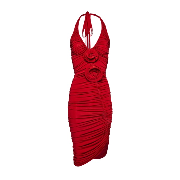 Magda Butrym Ruched halter midi dress in red scaled46878 nobg