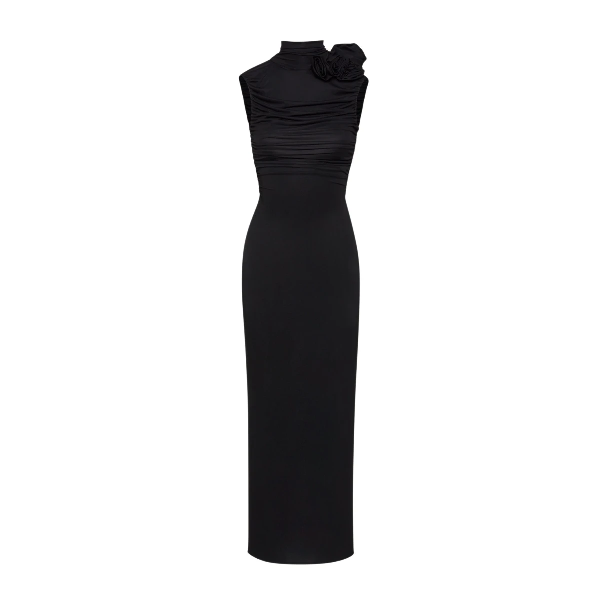 Magda Butrym Ruched mock neck midi dress in black scaled59649 nobg