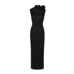 Magda Butrym Ruched mock neck midi dress in black scaled59649 nobg