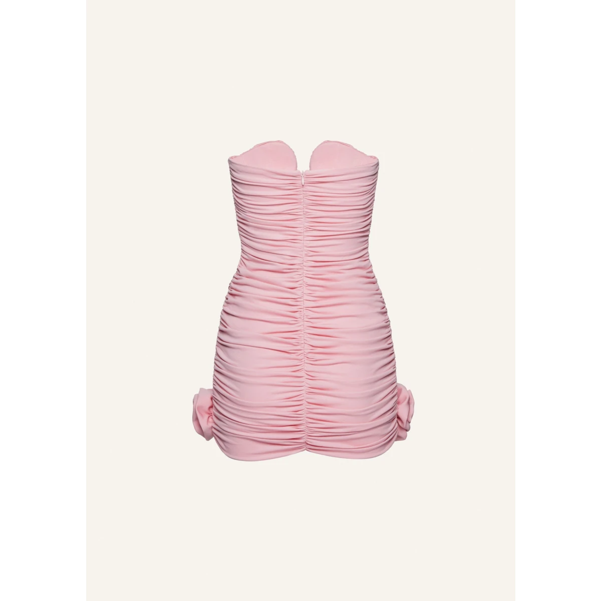 Pink ruched mini on sale dress