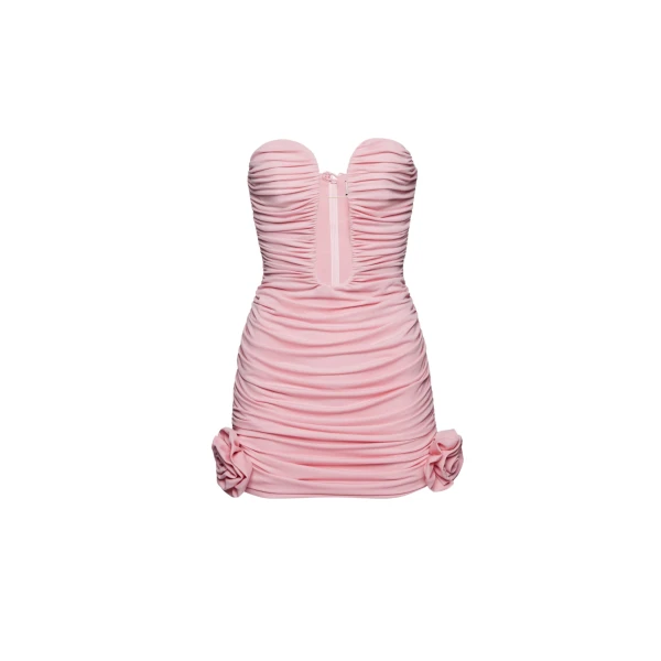 Magda Butrym Ruched plunge mini dress in pink scaled50212 nobg