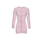 Magda Butrym Ruffle v neck dress in pink scaled44230 nobg