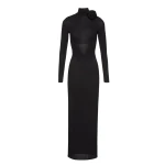 Magda Butrym Sheer high neck maxi dress in black scaled91145 nobg