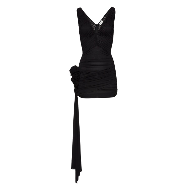 Magda Butrym Sleeveless sash jersey mini dress in black scaled42670 nobg