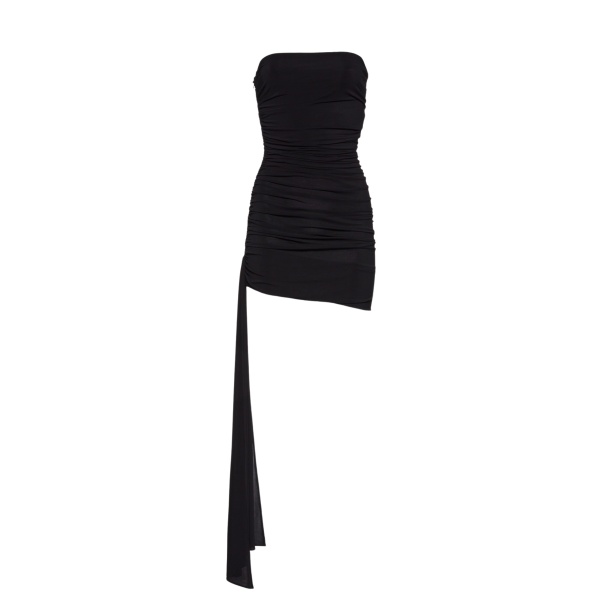 Magda Butrym Strapless jersey sash mini dress in black scaled32451 nobg