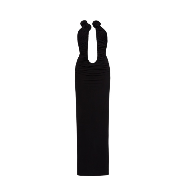 Magda Butrym Strapless plunge maxi dress in black scaled91054 nobg