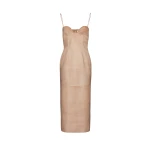 Magda Butrym Suede bustier midi dress in beige scaled30168 nobg