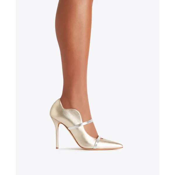 Malone Souliers Maureen 100mm Platino & Silver Leather Stiletto Hee (4)