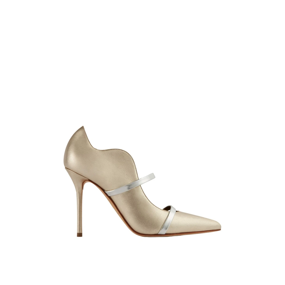 Malone Souliers Maureen 100mm Platino Silver Leather Stiletto Hee43068 nobg