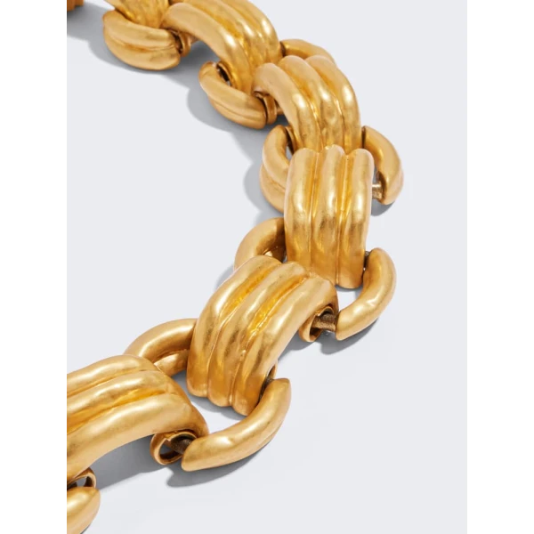 Hammered Gold Knot Link Necklace