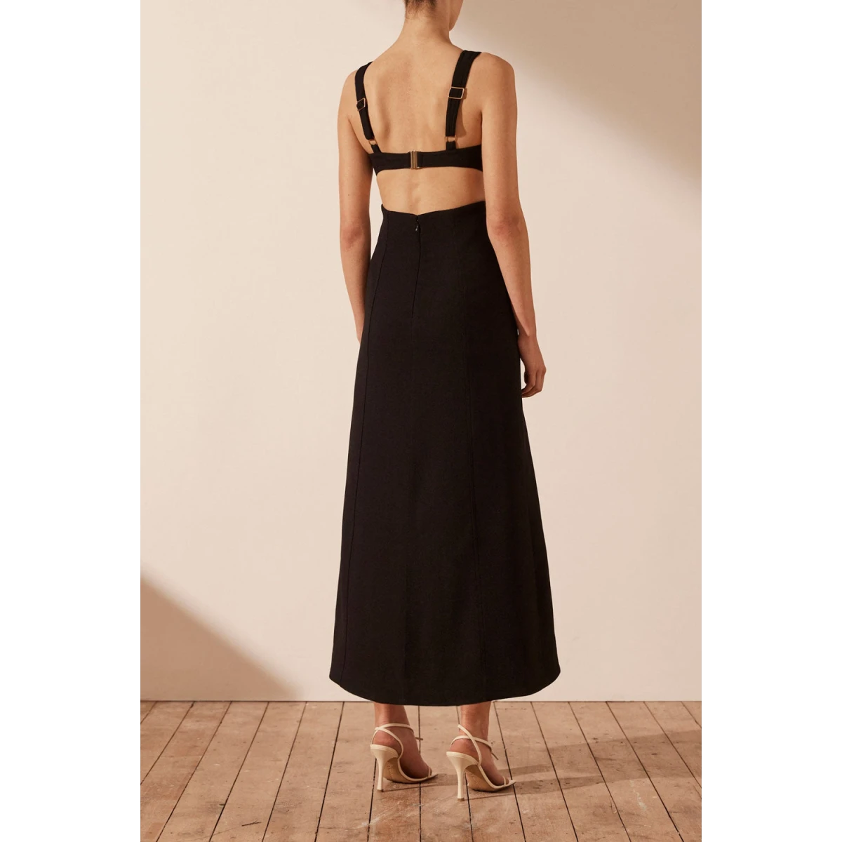 Shona Joy Amura Bustier Midi Dress - Black