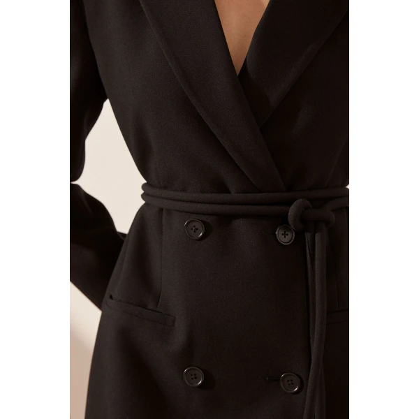 Shona Joy Irena Blazer Dress With Belt - Black