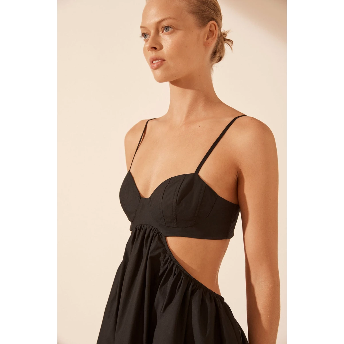 Shona Joy Josephine Bustier Cut Out Mini Dress - Black