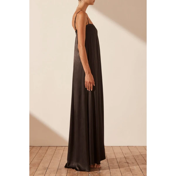 Shona Joy La Lune Column Maxi Dress - Black