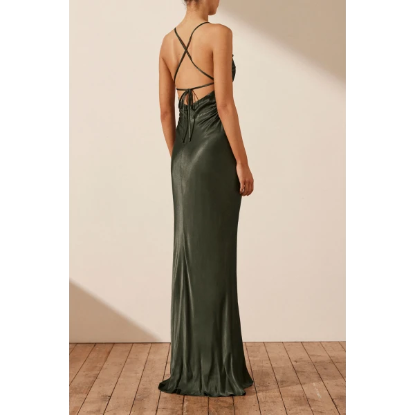 Shona Joy La Lune Lace Back Maxi Dress - Forest