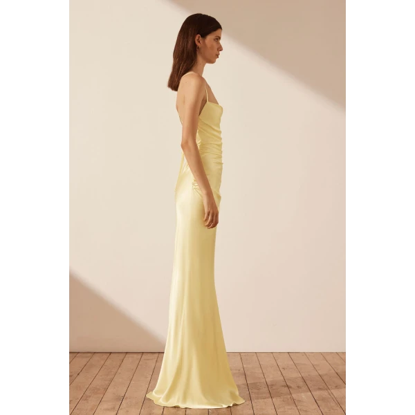 Shona Joy La Lune Lace Back Maxi Dress - Lemon