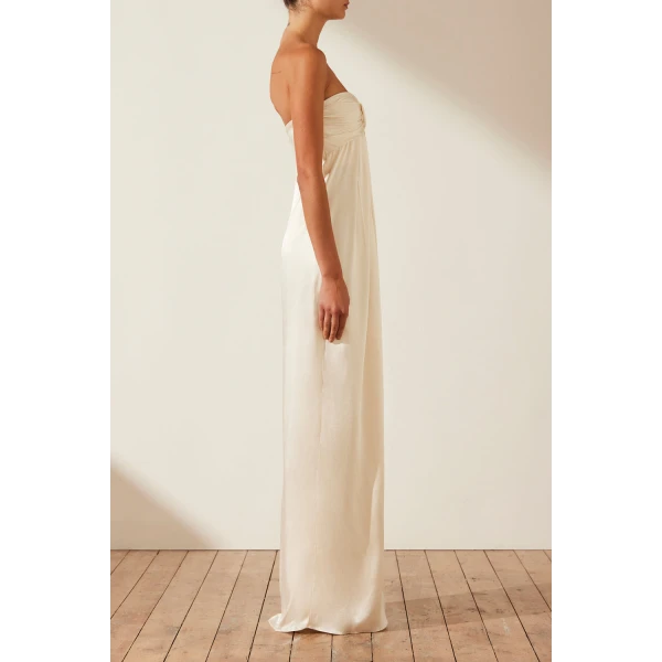 Shona Joy La Lune Strapless Knot Maxi Dress - Cream