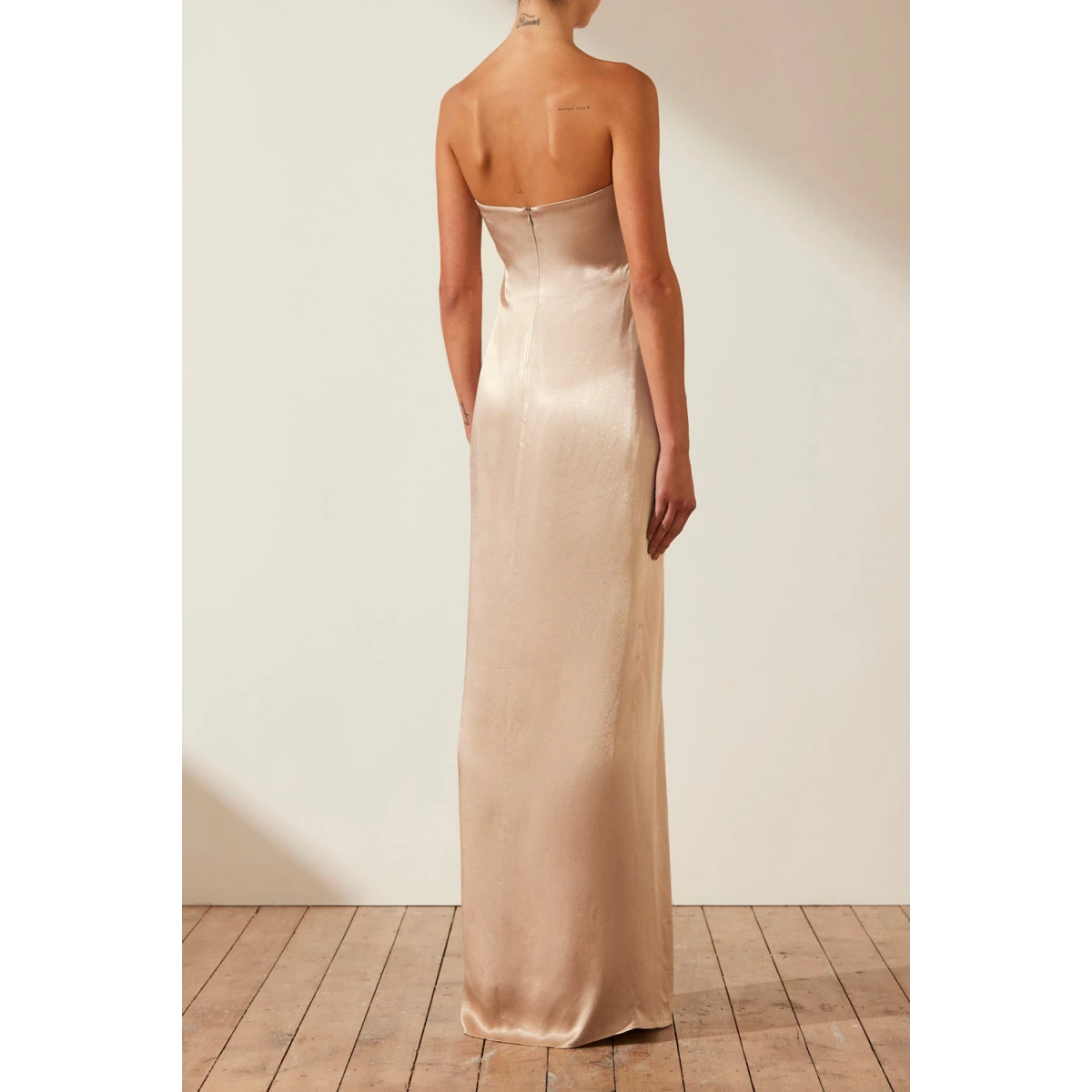 Shona Joy La Lune Strapless Knot Maxi Dress - Gold
