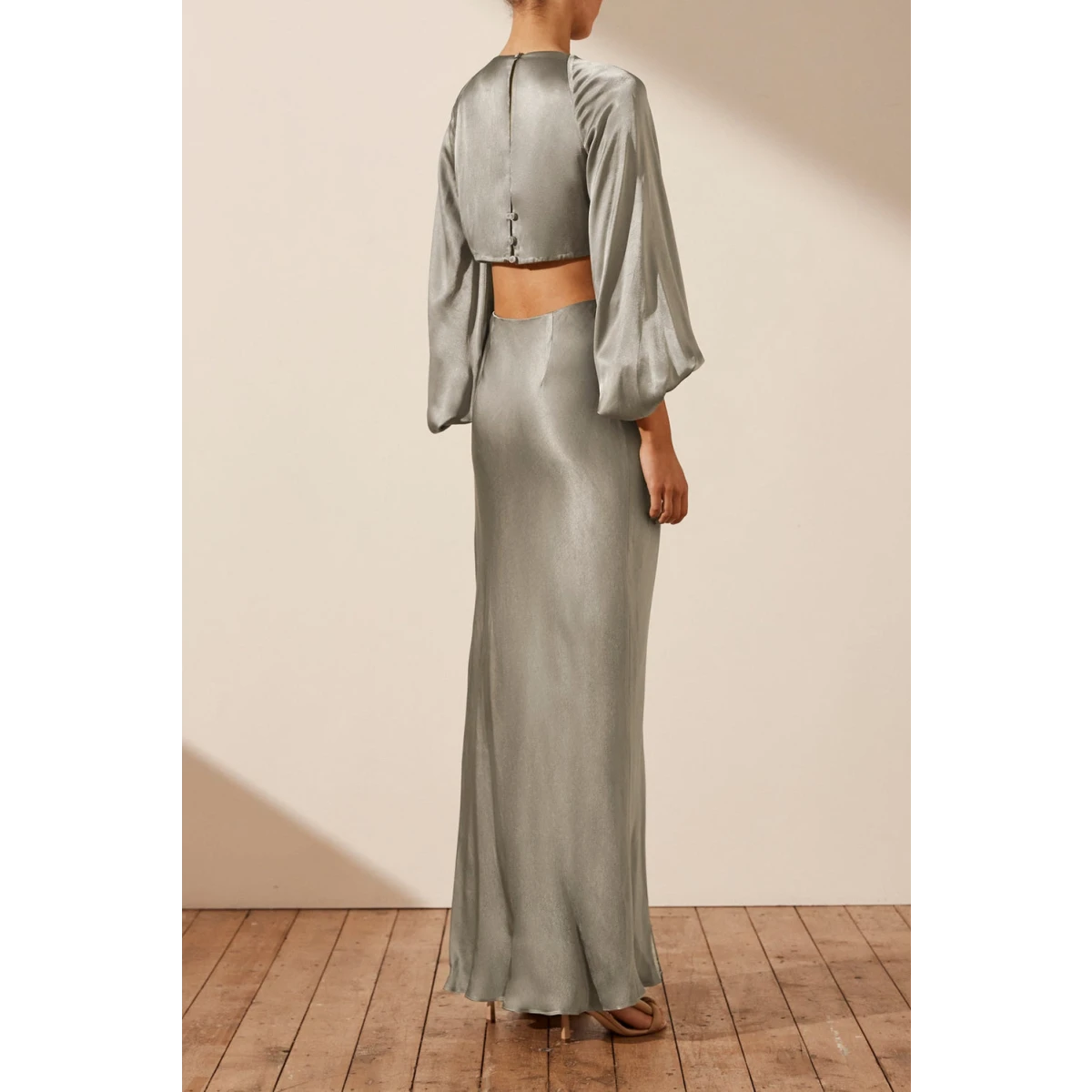 Shona Joy La Lune Twist Front Cut Out Maxi Dress - Sage