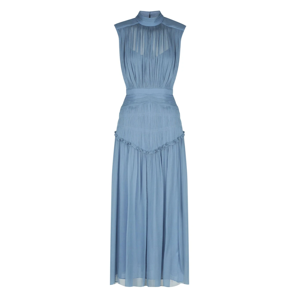 dusty blue midi dress