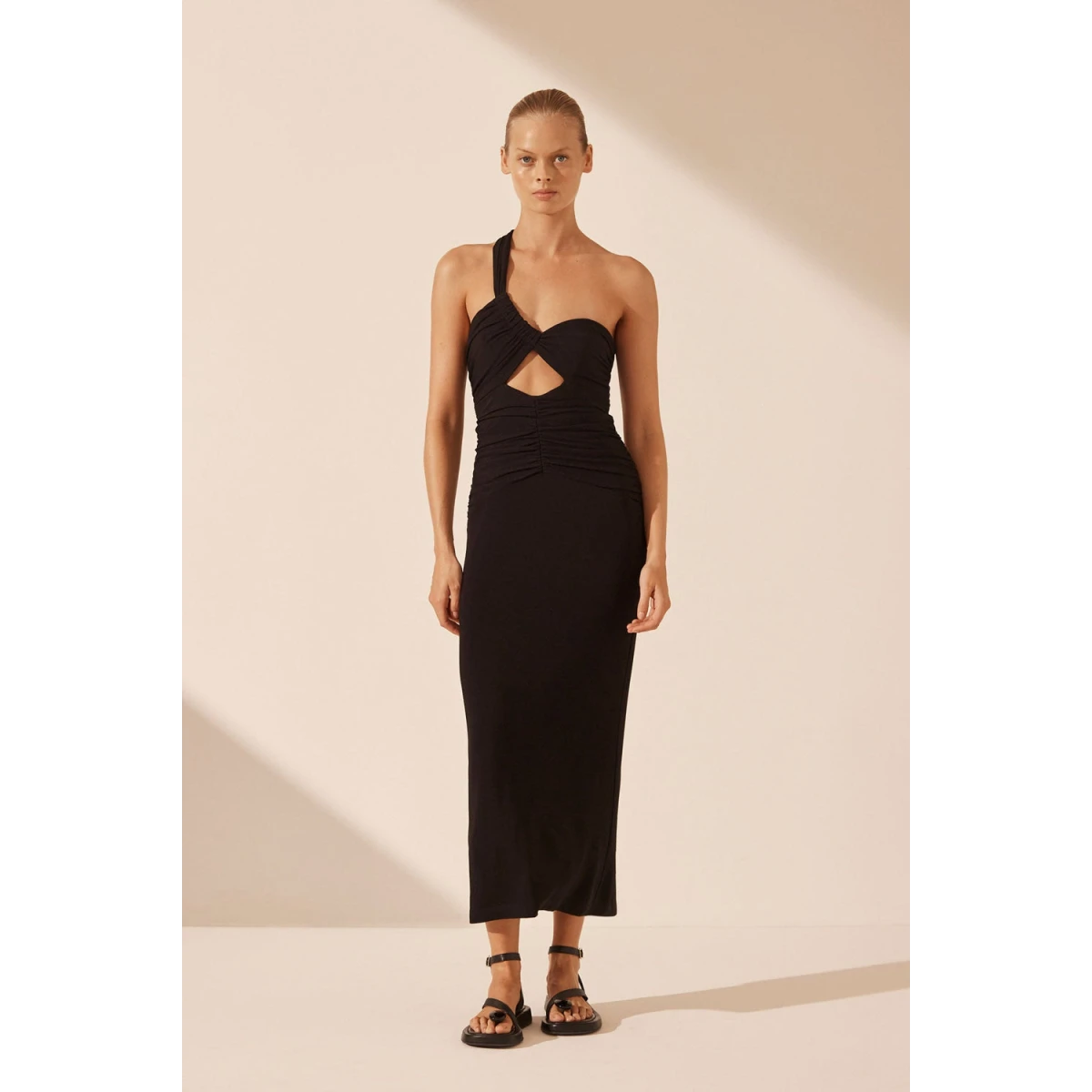 Shona joy bryant shop one shoulder midi dress