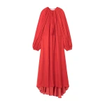 AZ FACTORY Balloon Sleeves Maxi Dress Red59001 nobg