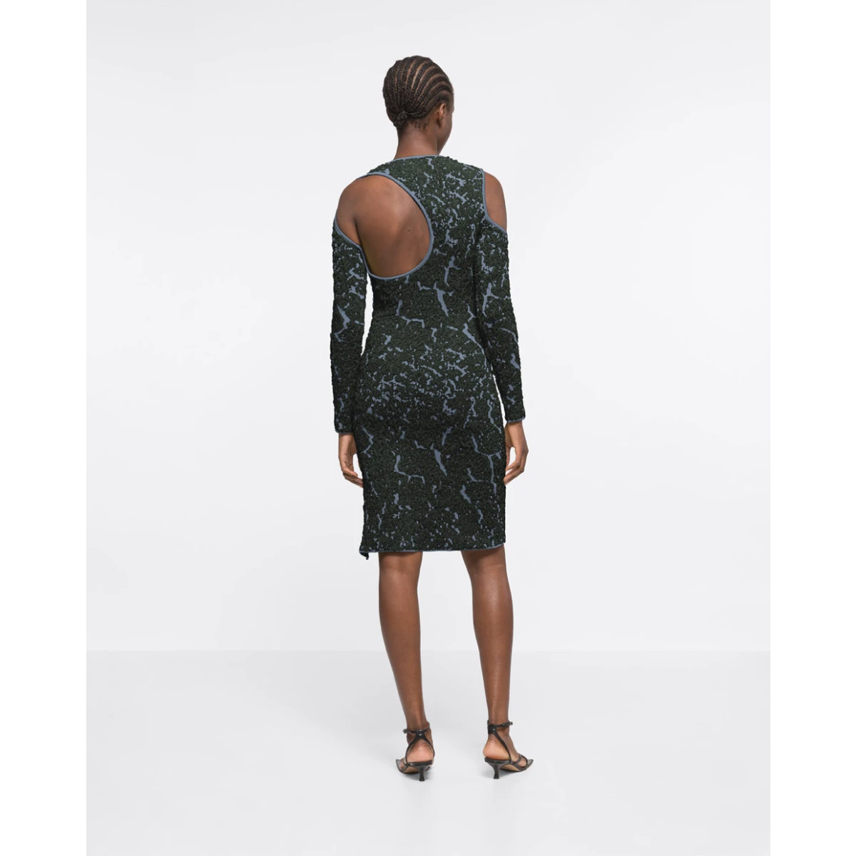 AZ FACTORY Jacquard Knit Cut-Out Dress