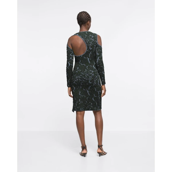 AZ FACTORY Jacquard Knit Cut-Out Dress