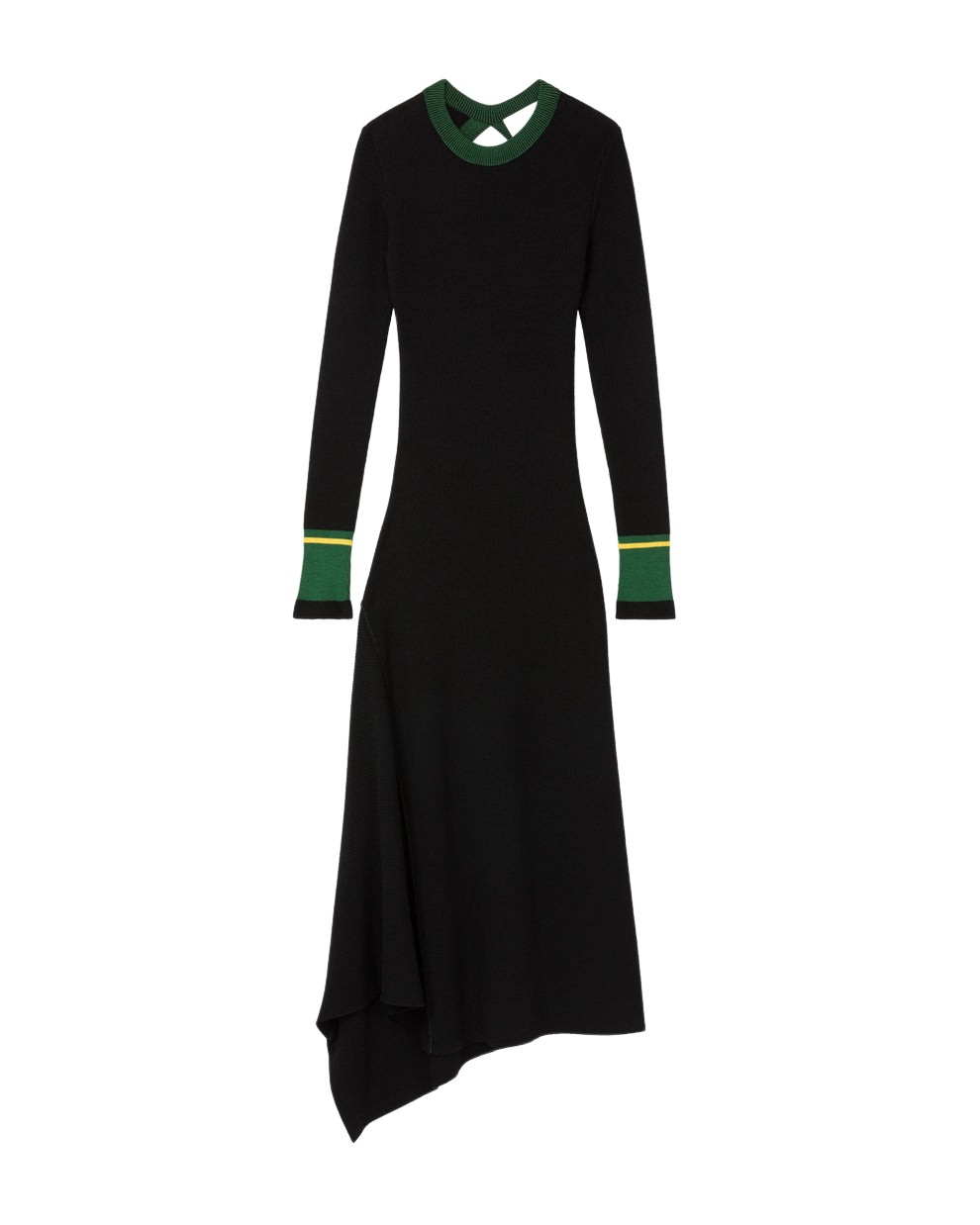 AZ FACTORY Keyhole Back Asymmetric Long Dress Black38001 nobg
