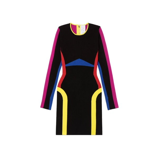 AZ FACTORY Multicolor Long Sleeve Dress Multicolor20826 nobg