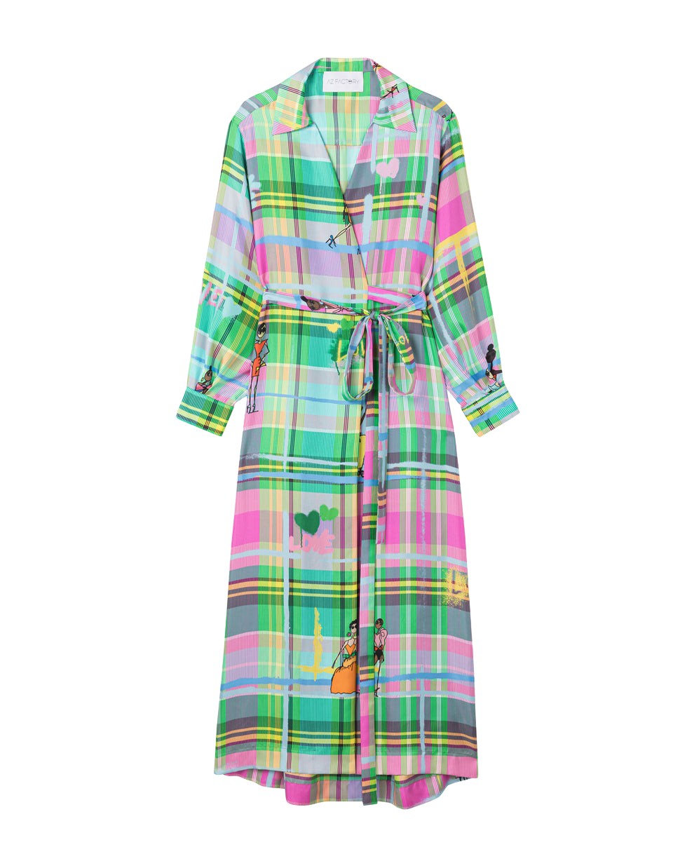 AZ FACTORY Silk Twill Wrapped Dress Chromatic Love77704 nobg