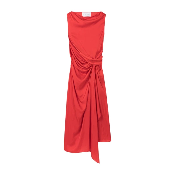 AZ FACTORY Sleeveless Draped Dress Red78951 nobg