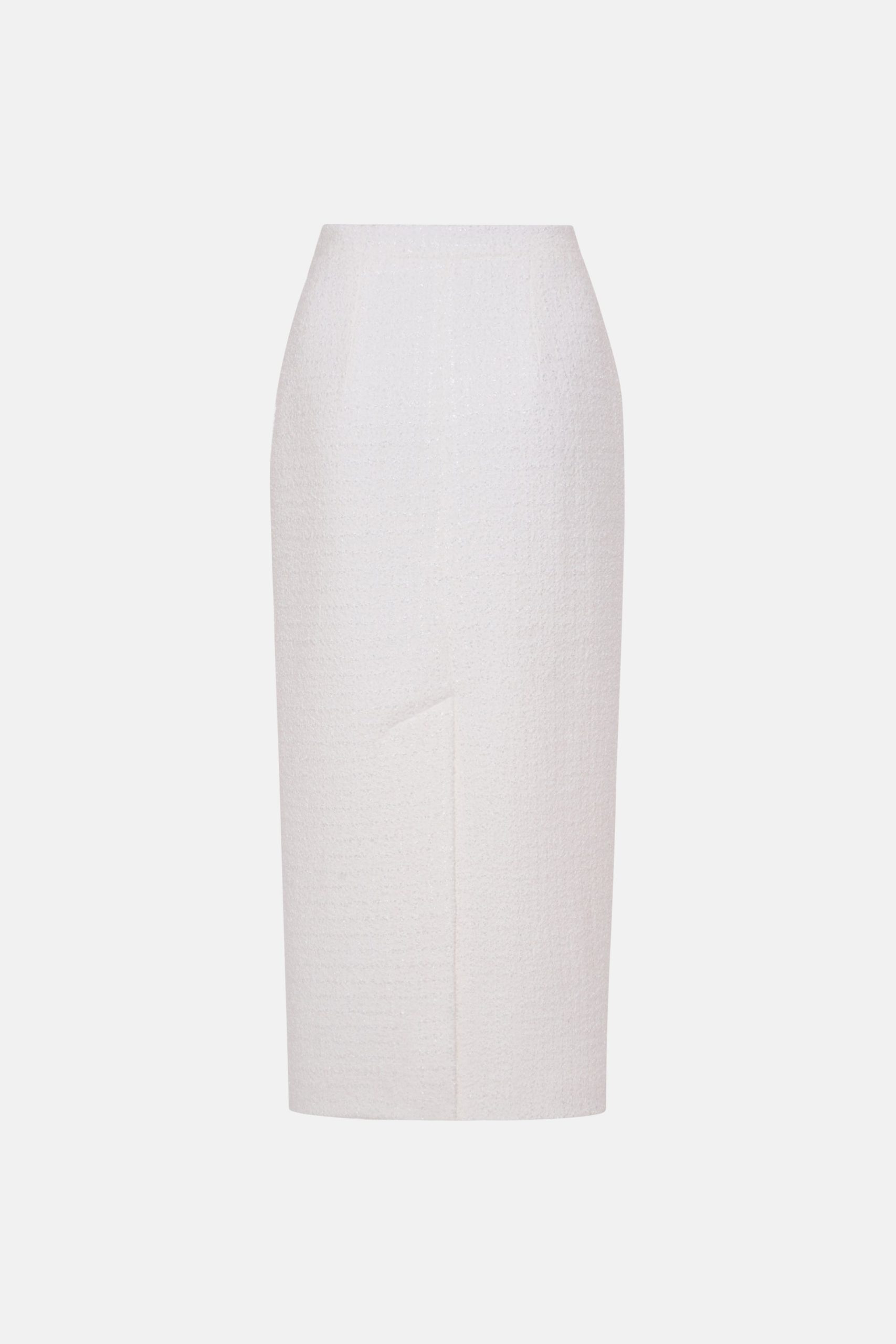 Alessandra Rich Checked Tweed Boucle Midi Skirt | Designer