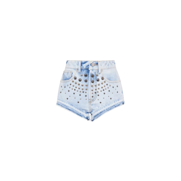 Alessandra Rich Denim Shorts With Studs scaled66185 nobg