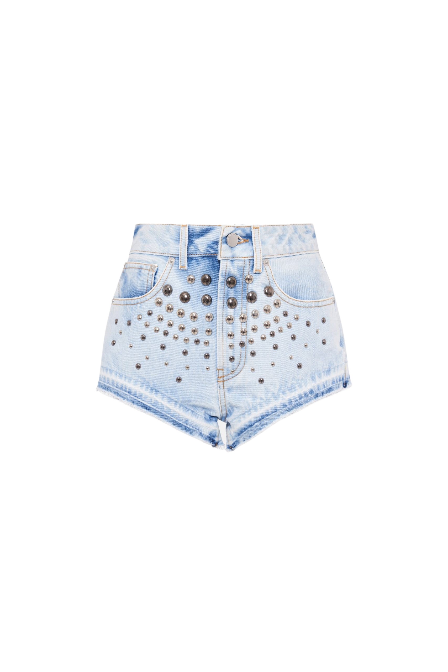 Alessandra Rich Denim Shorts With Studs scaled66185 nobg