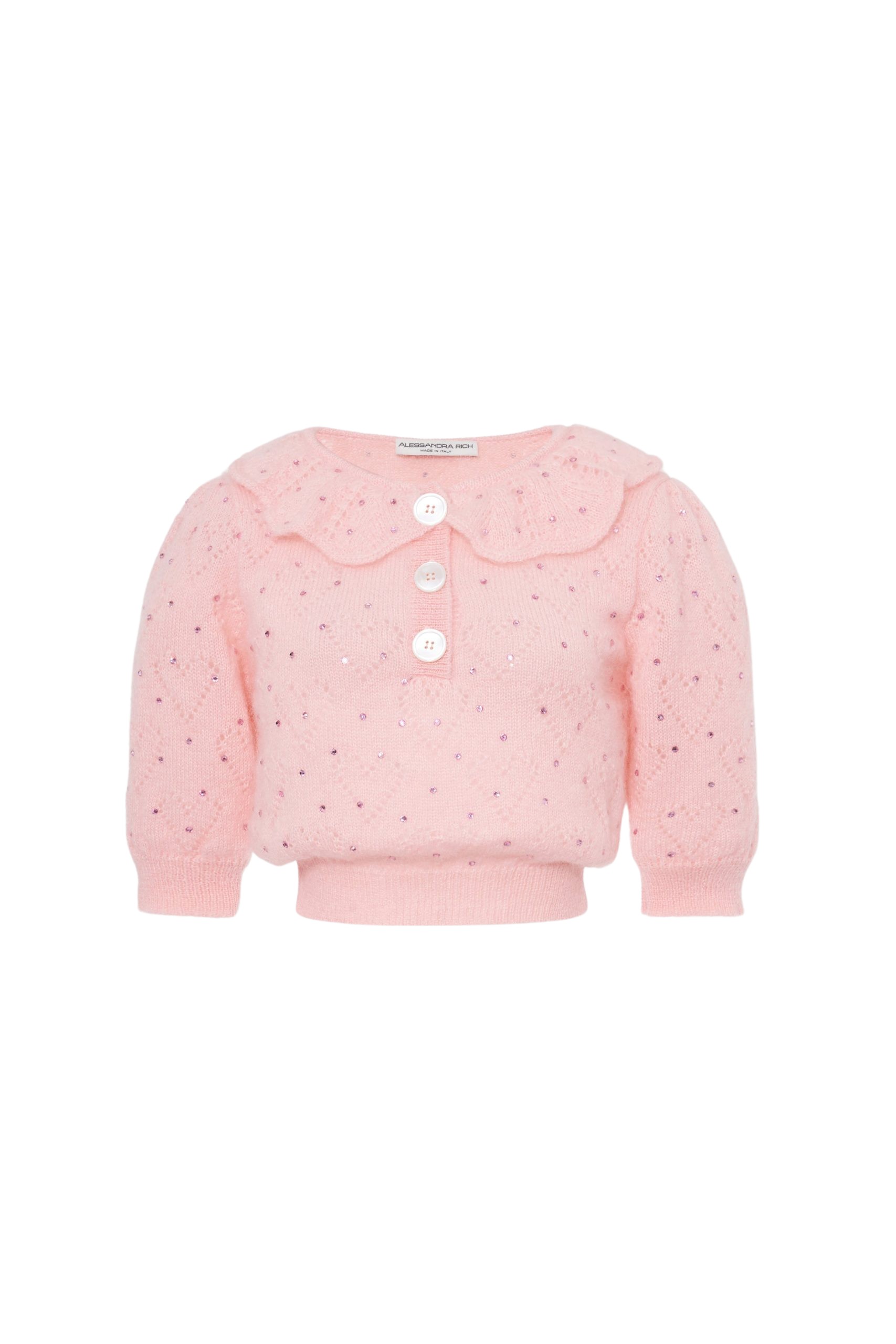 Alessandra Rich Knitted Mohair Jumper With Hotfix scaled57037 nobg
