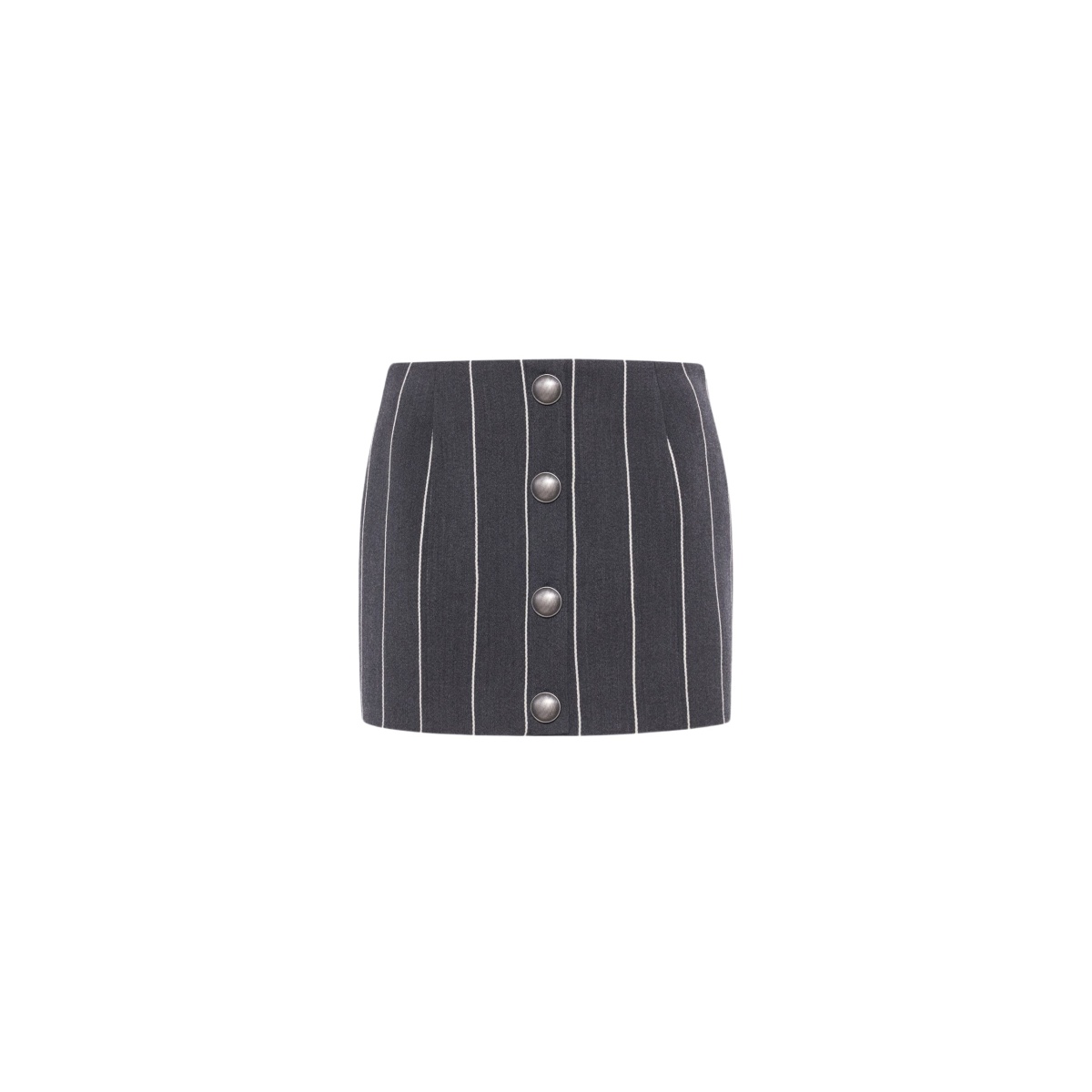 Alessandra Rich Light Wool Pinstripe Low Waist Mini Skirt Buttons scaled35823 nobg