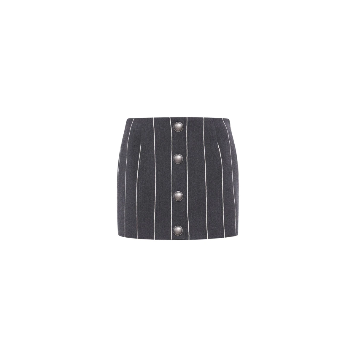 Alessandra Rich Light Wool Pinstripe Low Waist Mini Skirt Buttons scaled35823 nobg