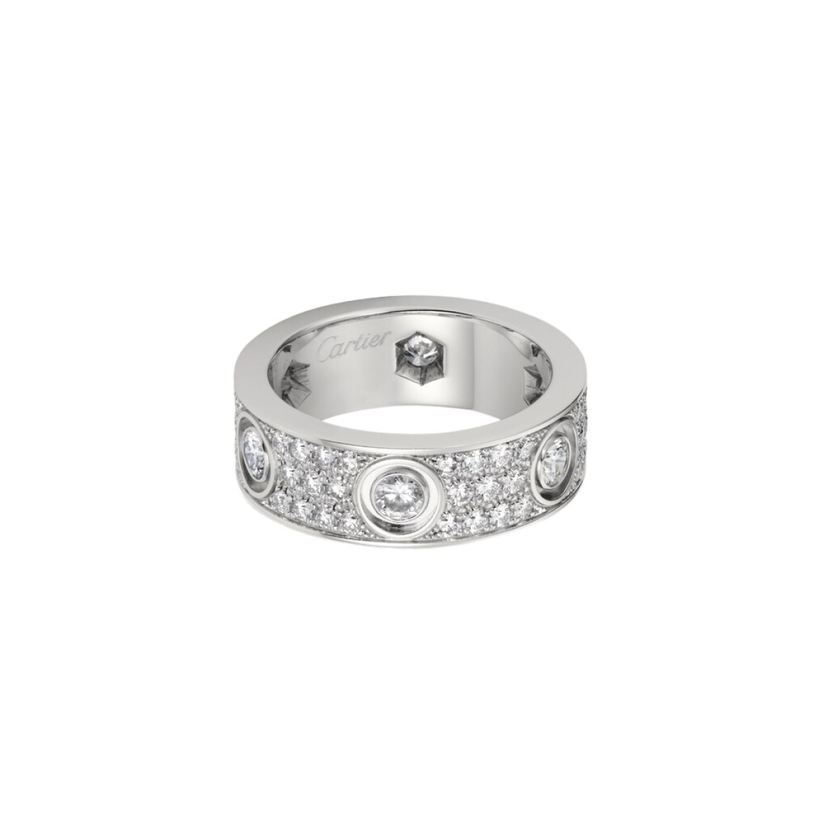 Cartier Love Ring Diamond Paved Fine Jewelry Designer Coveti