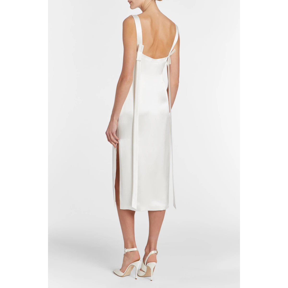 White satin best sale shift dress