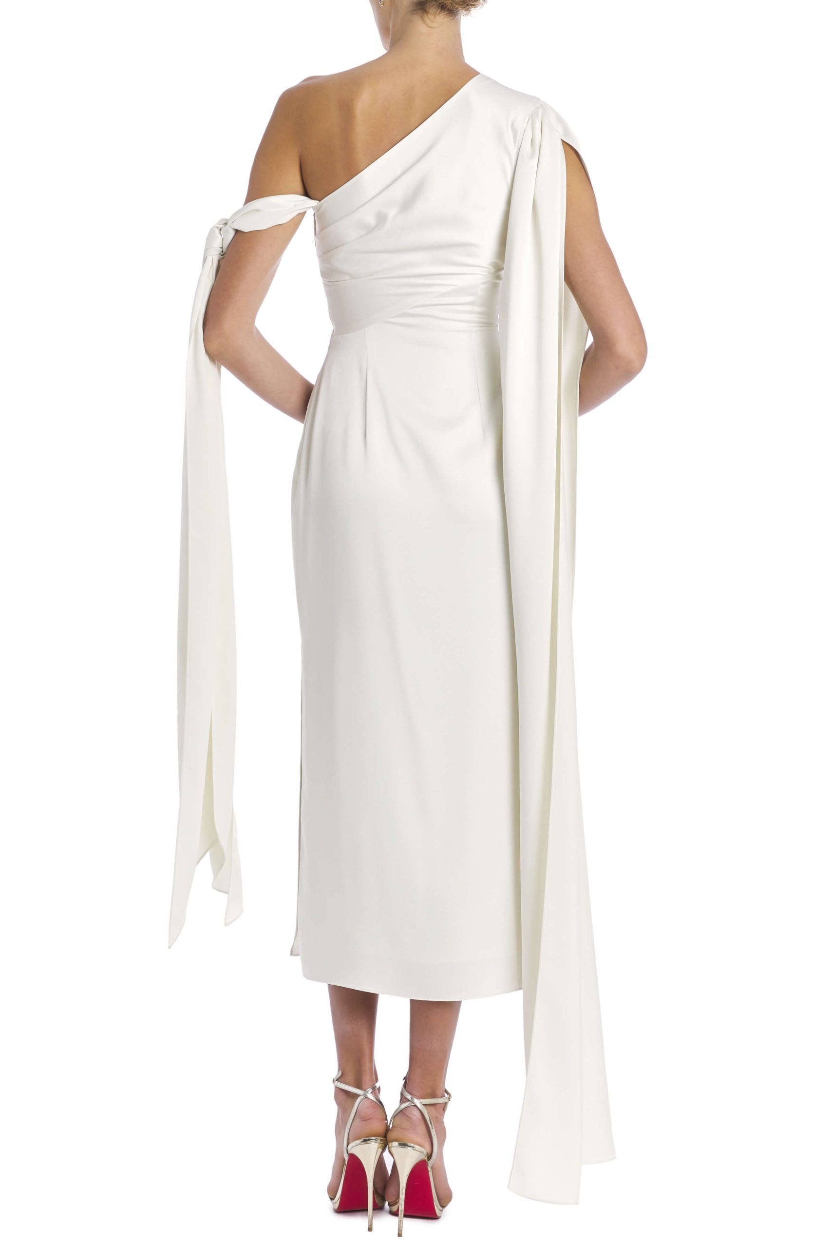 DAKOTA DRAPED SHOULDER RING MIDI DRESS main image 1