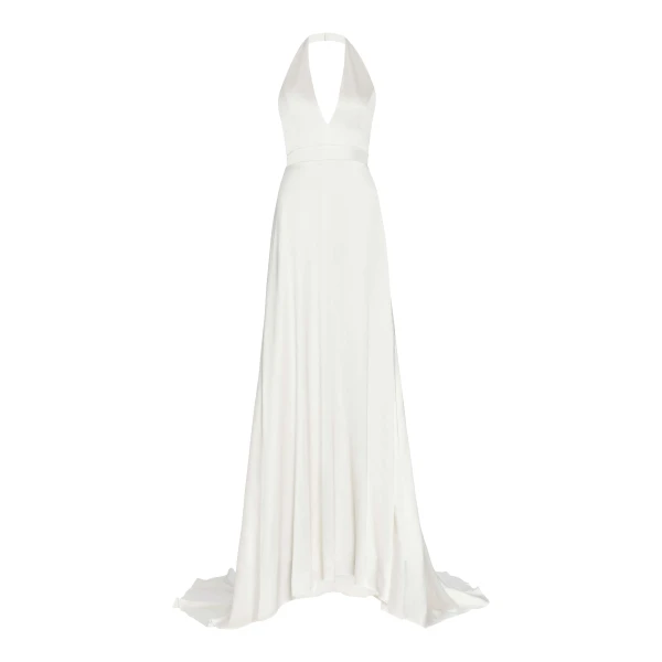 パーティードレス White Silk Botanical Diagram Dress Elisa Vine Embroidered Lace Dress – Dress the Population